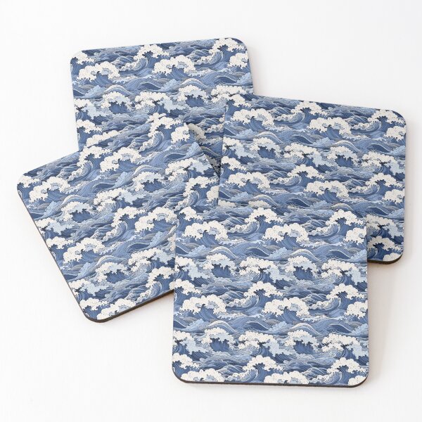Item preview, Japanese Wagara Blue Waves Pattern - Ocean Inspired Art designed and sold by PatternVogue.