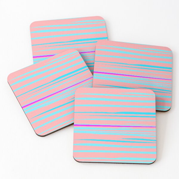 Item preview, Sunset Stripes - Aqua Blue Pink designed and sold by SilverPegasus.