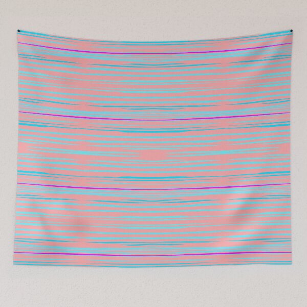 Item preview, Sunset Stripes - Aqua Blue Pink designed and sold by SilverPegasus.