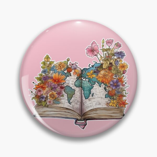 Item preview, A book with world map and colorful flowers - 03 designed and sold by MadamPaperHazel.