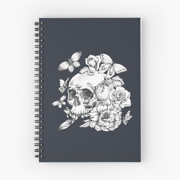 Item preview, "Elegantly Bold: Blue Navy Dark Floral Skull Design" designed and sold by PRINT SCAPE.