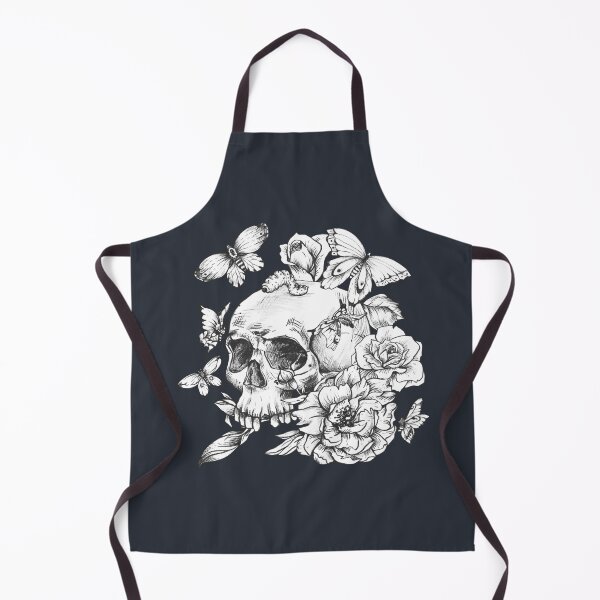 Item preview, "Elegantly Bold: Blue Navy Dark Floral Skull Design" designed and sold by PRINT SCAPE.