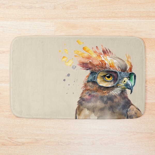 Item preview, Phoenix Brown Fire Bird Wearing Glasses Watercolor Portrait designed and sold by Sturdust.