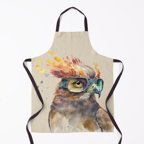 Item preview, Phoenix Brown Fire Bird Wearing Glasses Watercolor Portrait designed and sold by Sturdust.