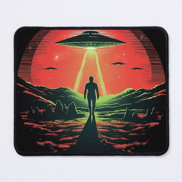 Item preview, Alien standing in front of landing UFO designed and sold by DnYStudios.