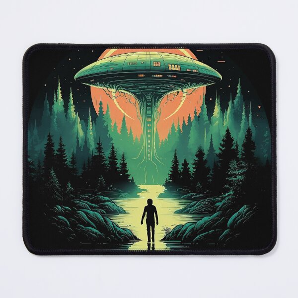 Item preview, Alien standing in front of landing UFO designed and sold by DnYStudios.