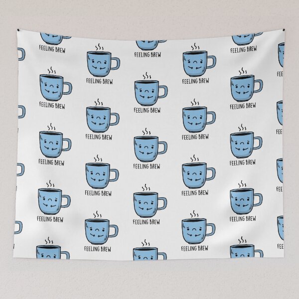 Item preview, Feeling Brew Funny Sad Coffee Puns  designed and sold by punnybone.