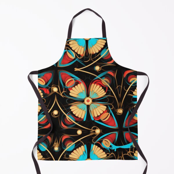 Item preview, Colorful fantasy pattern blue red green turquoise yellow black ornaments designed and sold by G-M-Designs.