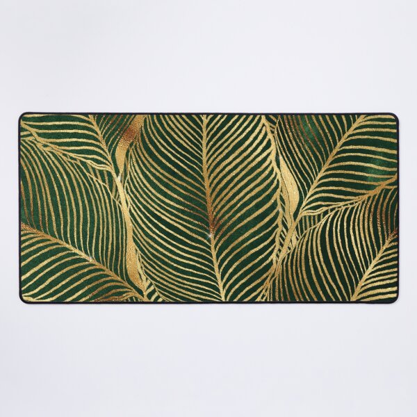 Item preview, Gold Leaves Forest Green Elegant Pattern designed and sold by NdesignTrend.