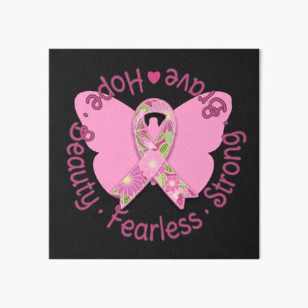 Pink Ribbon Breast Cancer Awareness Art Board Print for Sale by Alondra