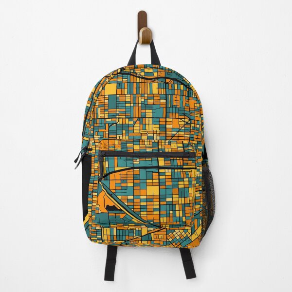 Item preview, Miami Map Pattern in Orange & Teal designed and sold by PatternMaps.