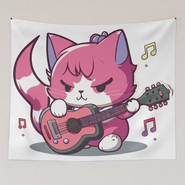 Item preview, Cat Playing Guitar designed and sold by Dawid Przecherka.