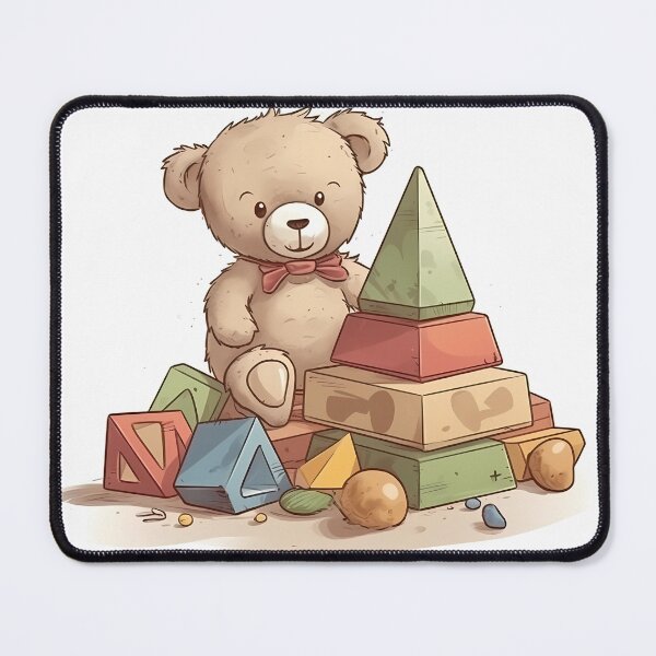 Item preview, Cute teddy bear sitting on the pyramid. designed and sold by Tantanzah.