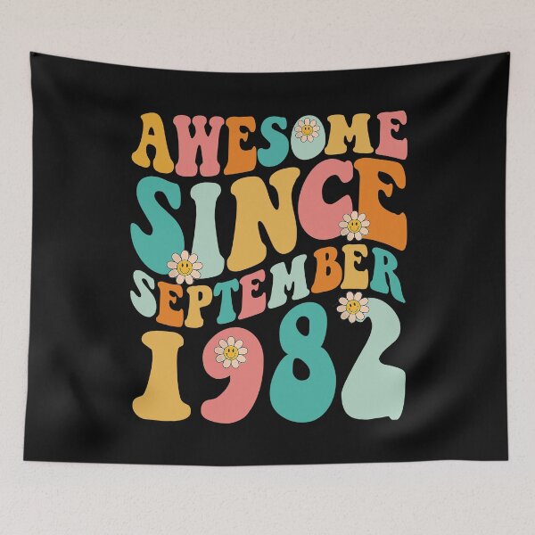 Item preview, Awesome Since September 1982 | Made In 1982 | Retro Groovy Birthday designed and sold by Christina-grich.