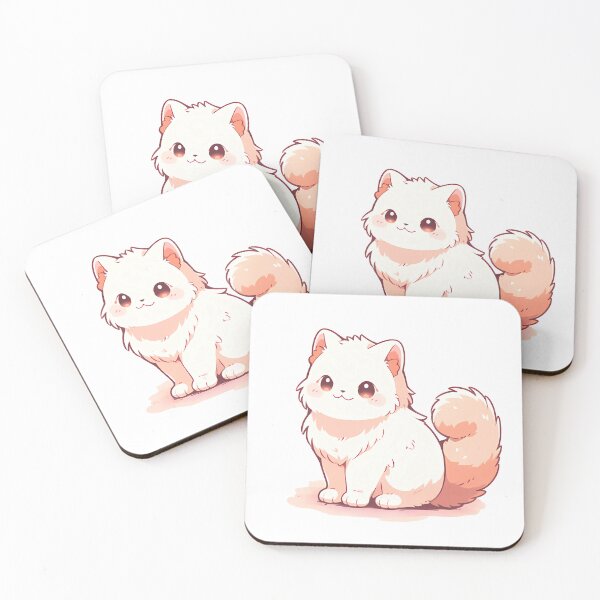 Item preview, Cute fluffy white cat  designed and sold by Hasan Habeeb.