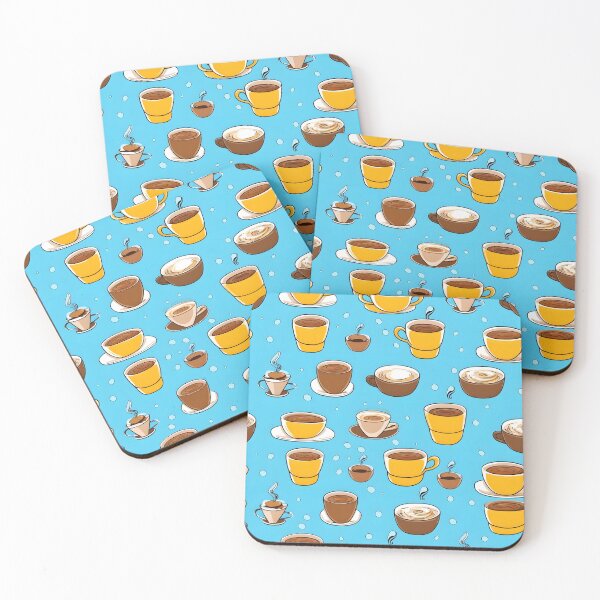Item preview, Coffee Bliss | Cups of Coffee Pattern on Light Blue Background designed and sold by BNCH44.
