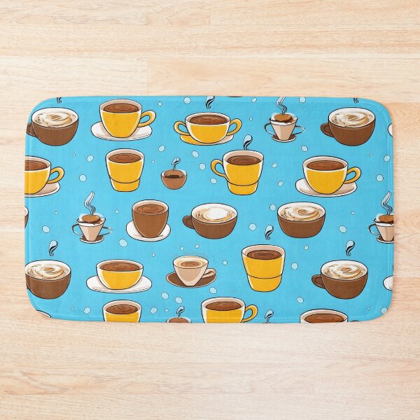 Item preview, Coffee Bliss | Cups of Coffee Pattern on Light Blue Background designed and sold by BNCH44.