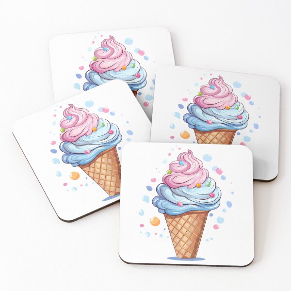 Artikelvorschau, Erdbeer-Eiscreme-Aufkleber entworfen und verkauft von ArtMotionFlow.