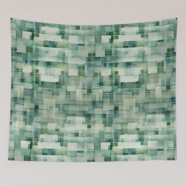 Item preview, Moody Calm Windows and Doors Abstract in Green and Sage designed and sold by micklyn.