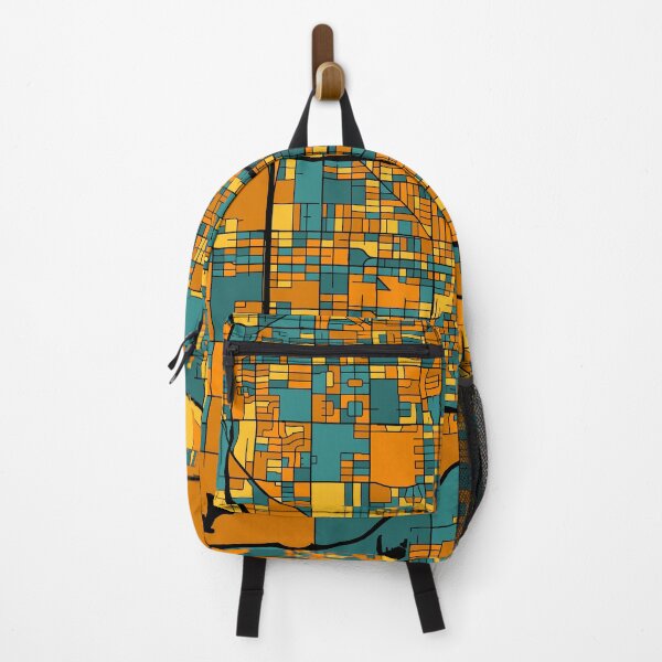 Item preview, Phoenix Map Pattern in Orange & Teal designed and sold by PatternMaps.