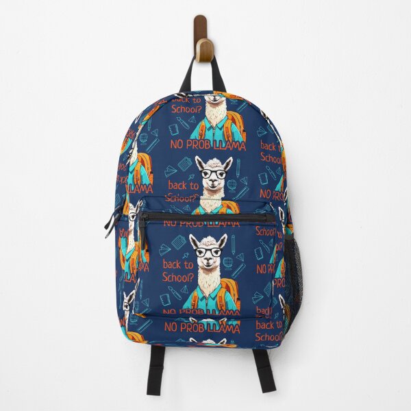 Item preview, Positive Llama with Glasses and School Backpack | Back to School Llama designed and sold by Niktarka.