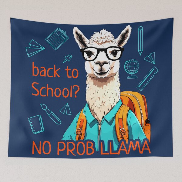 Item preview, Positive Llama with Glasses and School Backpack | Back to School Llama designed and sold by Niktarka.