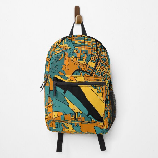 Item preview, Portland Map Pattern in Orange & Teal designed and sold by PatternMaps.