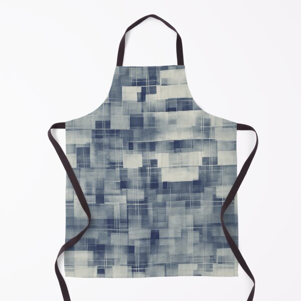 Item preview, Shadows and Reflections Deconstructed Plaid Abstract in Indigo and Cream designed and sold by micklyn.