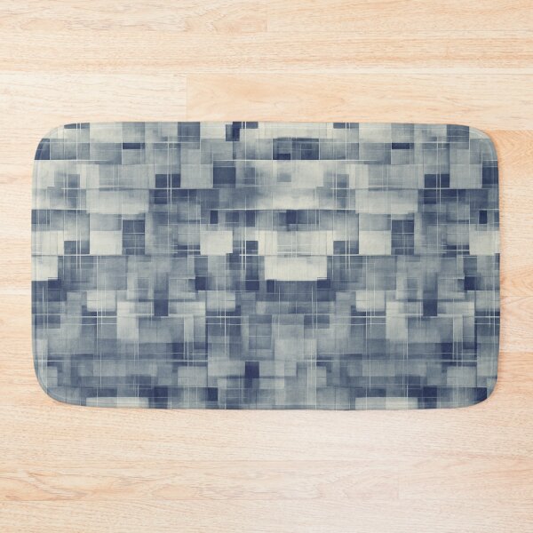 Item preview, Shadows and Reflections Deconstructed Plaid Abstract in Indigo and Cream designed and sold by micklyn.