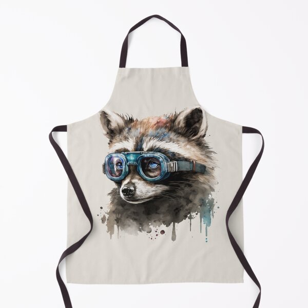 Item preview, Raccoon Wearing Goggles Watercolour Portrait designed and sold by Sturdust.