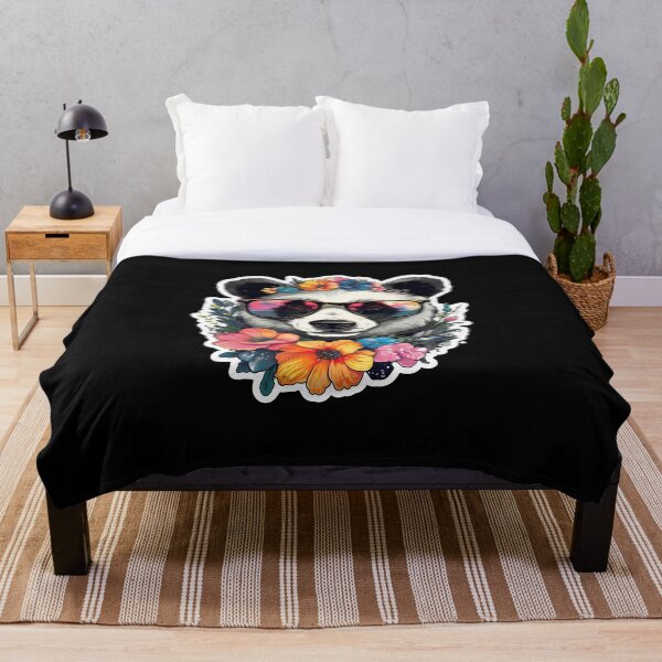 Item preview, Panda divertido lindo en flores designed and sold by SoulTints.