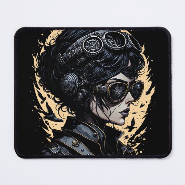 Item preview, Steampunk Aesthetic Pilot Woman Portrait designed and sold by SoccaTamam.