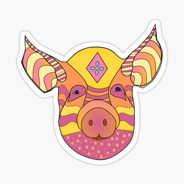 Gelbes Schwein Sticker