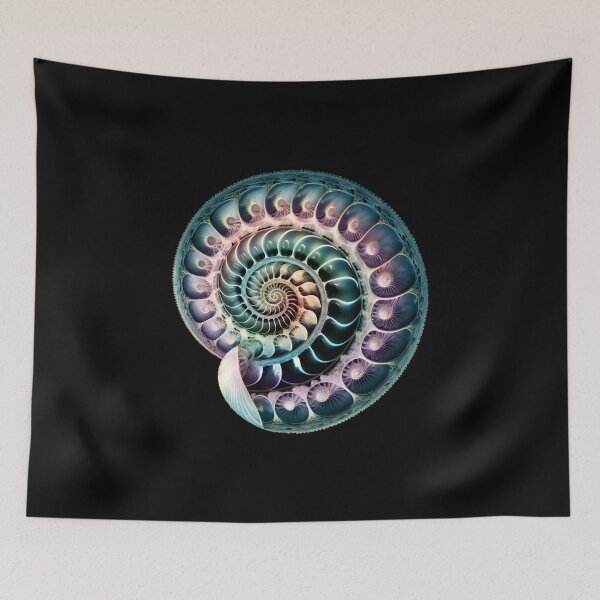 Item preview, Fibonacci, spiral, sea shell, nautilus, snail, phi, symbol, golden ratio, geometry designed and sold by nitty-gritty.