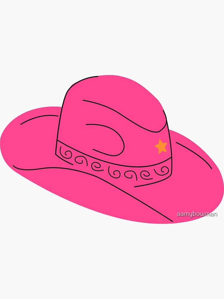 "Cowboy/cowgirl hat pink cowboy hat" Sticker for Sale by aamybowman