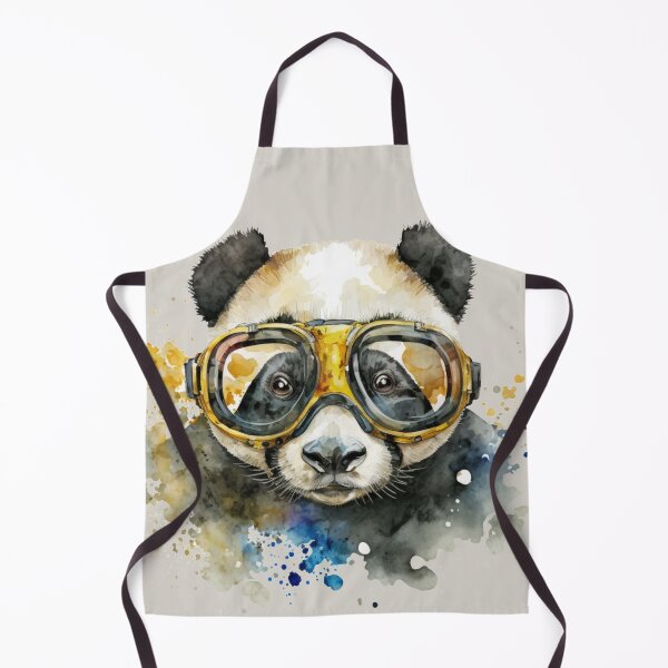 Item preview, Giant Panda Bear Wearing Goggles Watercolour Portrait designed and sold by Sturdust.
