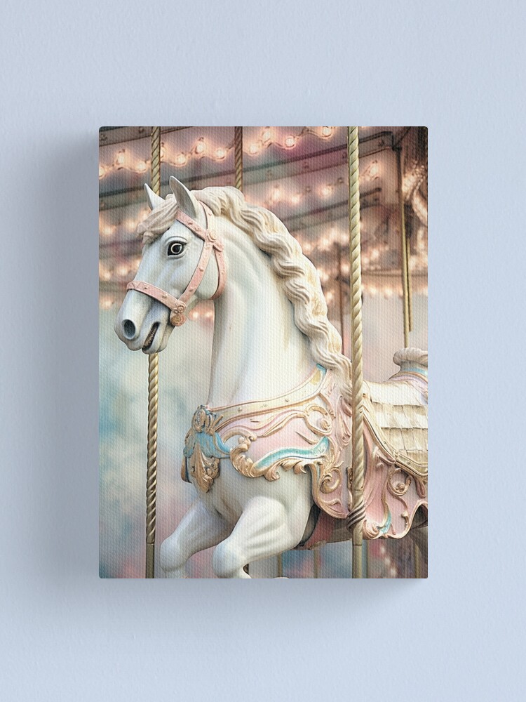 Merry-go-round painted horse carousel series 12 canvas print