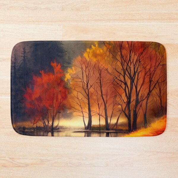 Item preview, Colorful Autumn Landscape Watercolor designed and sold by Art by Lilia.