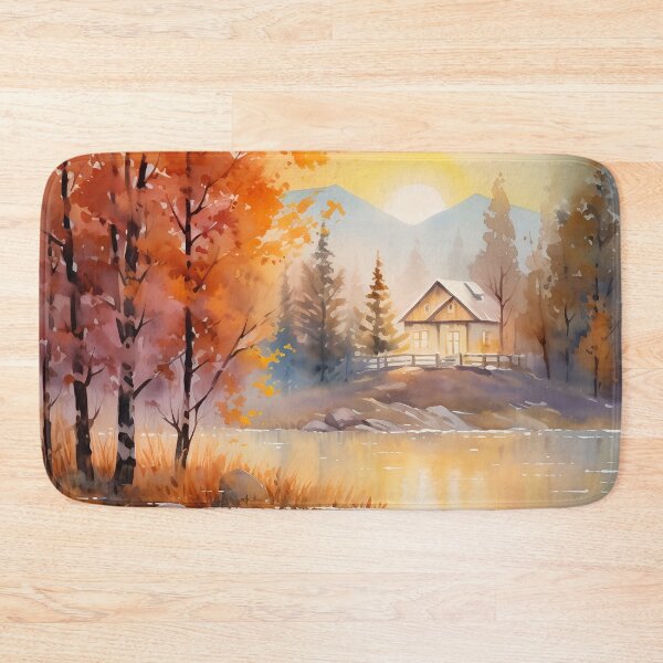 Item preview, Colorful Autumn Landscape Watercolor 1 designed and sold by Art by Lilia.