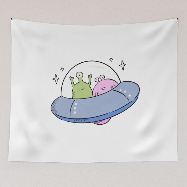 Item preview, alien on UFO designed and sold by eshaaldesigns.
