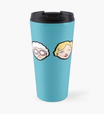Emoji goldene Mädchen Thermosbecher