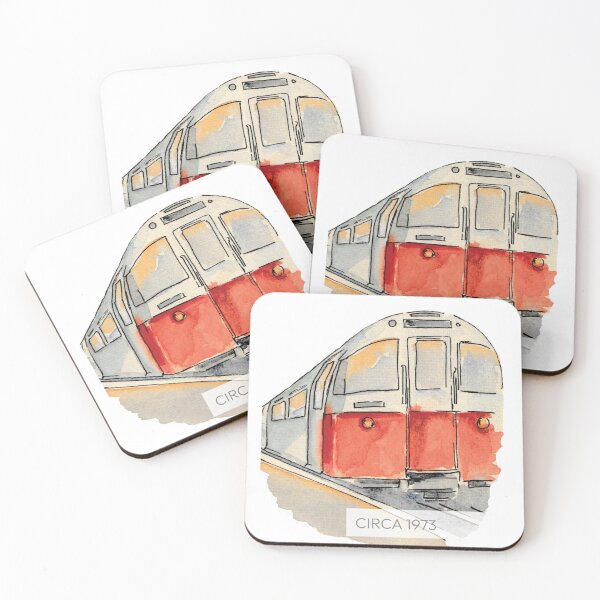 Item preview, Classic Red and Silver Tube Train designed and sold by KarenBakerArt.