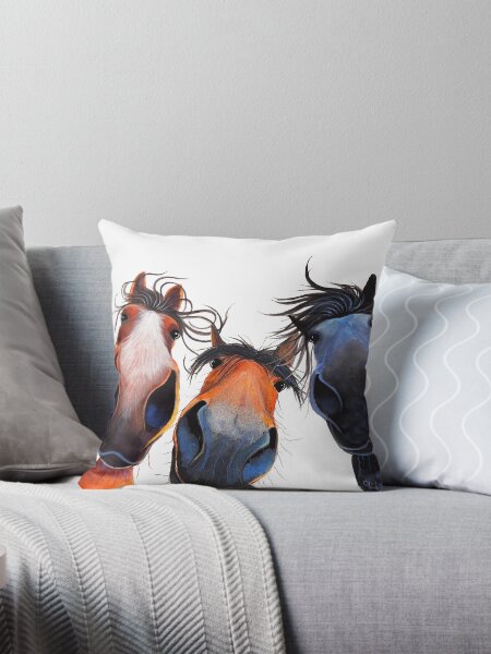 Vista previa del artículo con la obra «IMPRESIÓN DE CABALLO FELIZ ' ¿QUIÉN DEJÓ LA PUERTA ABIERTA? POR SHIRLEY MACARTHUR», diseñado y vendido por Shirley MacArthur Limited.