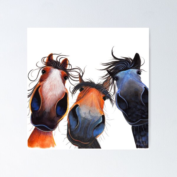 Item preview, HaPPY HoRSe PRiNT ' WHo LeFT THe GaTe OPeN ? ' BY SHiRLeY MacARTHuR designed and sold by Shirley MacArthur Limited.