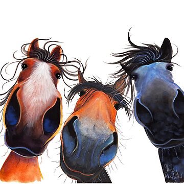 Aperçu de l'œuvre HAPPY HORSE PRINT ' QUI A LAISSÉ LA PORTE OUVERTE ? ' PAR SHIRLEY MACARTHUR de Shirley MacArthur Limited