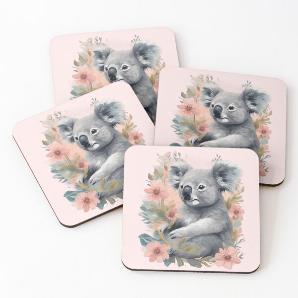 Item preview, Cute Koala Amidst Pink Flowers designed and sold by CutiePalace.