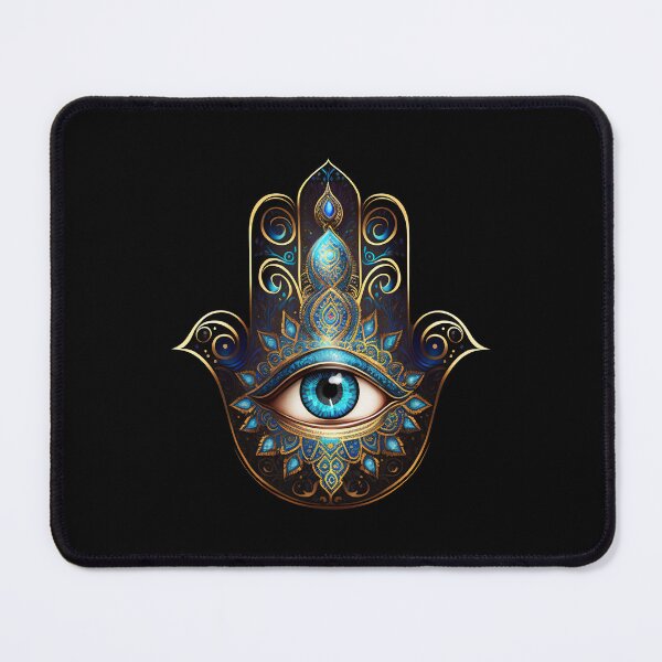Item preview, Hamsa Hand, floral, all seeing eye, protection symbol, distressed style designed and sold by nitty-gritty.
