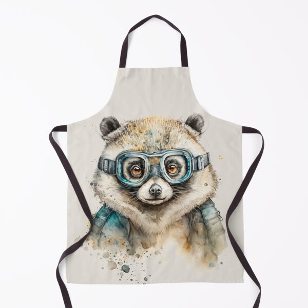 Item preview, Tanuki Japanese Raccoon Dog Goggles Front Watercolor Portrait designed and sold by Sturdust.
