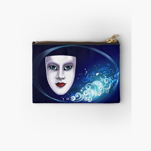 Item preview, Am I Blue? Mardi Gras mask with eyes on floral background designed and sold by Gotcha29.