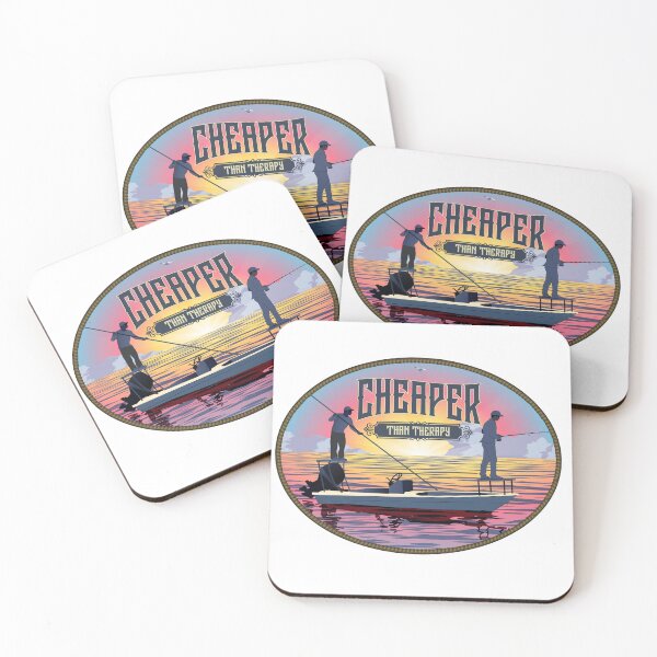 Item preview, Cheaper Than Therapy Fishing at Sunset designed and sold by Color4Nature.